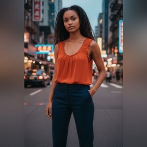 Tory Burch Orange Sleeveless Top